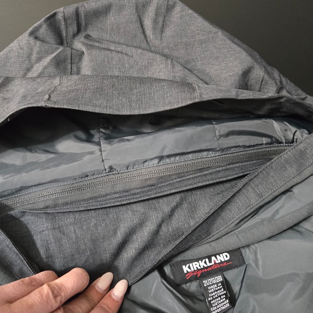 Women's Parka Gray Hooded Coat 2XL - Picture 4 of 15